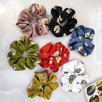 Korean Hair Scrunchies Fashion Daisy Large Intestine Wide Side Simple High-end Fabric Elastic Band Fashion Fairy Hair Rope Wholesale Nihaojewelry main image 2