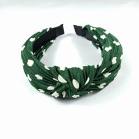 Best Selling Fabric Pleated Knotted Hair Band High-end Wave Point Wide-edge Hairpin Pressure Hair Round Dot Headband Ladies Wholesale Nihaojewelry main image 6