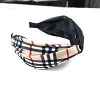 Korean Fashion Spring And Summer New Fabric Cross Hairband Wide Side Lattice Color Matching Hairpin High-end Fashion Hair Accessories Ladies Wholesale Nihaojewelry main image 6