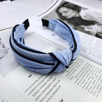 Korean Fashion Simple High-end Fabric Dashed Knotted Headband Retro Double-layer Printing Hairpin Fashion Pressure Hair Headband  Wholesale Nihaojewelry main image 5