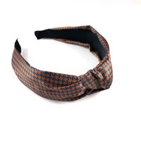 Korean Fashion The New Wide-brimmed Simple Knotted Headband Retro Houndstooth Headband Hair Accessories Wholeasale Nihaojewelry main image 6