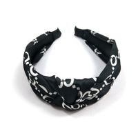 Korean Wide-brimmed Alphabet Printing Knotted Headband High-end Fabric Simple Hairpin Fashion Pressure Hair Head Cave Hair Hoop Ladies Wholesale Nihaojewelry main image 6