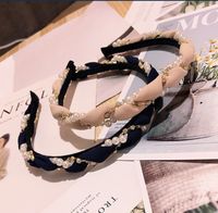 Korean Fashion Pearl Braid Headband Exquisite Shiny With Diamond Hairpin High-end Boutique Headband Pressure Hair Accessories Wholesale Nihaojewelry main image 3