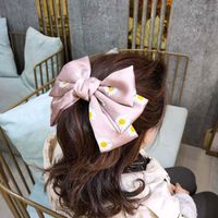 Korean Fashion Section Small Daisy Hair Clip High-end Fabric Simple Hairpin Super Fairy Bowknot Clip Hair Accessories Wholesale Nihaojewelry main image 3