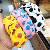 Das Neue Breit Krempige Polka Dot Geknotete Stirnband Retro Candy Color Haarschmuck Koreanische Version Des All-match-gesichts Wasch Kopfband Frauen main image 1