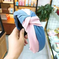 South Korea's New Fabric Retro Color Hit Headband Solid Color Fight Color Knot Hairpin High-end Wide-brimmed Simple Hair Accessories Wholesale Nihaojewelry sku image 1