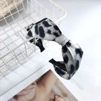 Neues Stoff Leoparden Muster Bowknot Stirnband Koreanisches Temperament Mit Zahn Haarnadel Mode Einfache Haarschmuck Frauen sku image 2