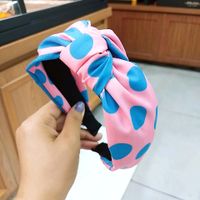 Korean Fashion New Wide-brimmed Retro Wave Knotted Headband Candy Color High-end Hair Accessories Wild Face Wash Hair Headband Wholesale Nihaojewelry sku image 4