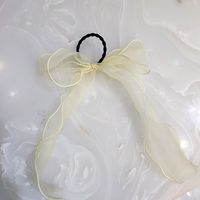 Korean Fashion New Super Fairy Streamer Hair Ring Fashion Wide-edged Organza Hair Rope Solid Color Bow Tie Horsetail Rubber Band Wholesale Nihaojewelry sku image 5