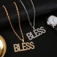 Fashion Simple  Bless Hip Hop Alphabet Necklace  Trend Exaggerated Hip-hop  Pendant  Nihaojewelry Wholesale main image 1