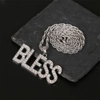 Fashion Simple  Bless Hip Hop Alphabet Necklace  Trend Exaggerated Hip-hop  Pendant  Nihaojewelry Wholesale main image 5