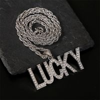 Fashion Diamond Simple Exaggerated Personality Hip-hop Lucky Alphabet Necklace Nihaojewelry Wholesale main image 5