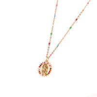 New Fashion Simple Style  Religion Virgin Mary Pendant Holy Necklace Copper Inlaid Colorful Zircon Necklace Nihaojewelry Wholesale main image 6