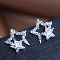 Exquisite Korean Fashion Sweet Inlaid Zircon Stars Personalized Earrings Wholesale Nihaojewelry sku image 1