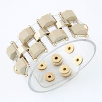 Fashion Texture Metal Rivets Fashion Transparent Rubber Wide Bracelet Wholesale Nihaojewelry sku image 2