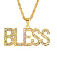 Fashion Simple  Bless Hip Hop Alphabet Necklace  Trend Exaggerated Hip-hop  Pendant  Nihaojewelry Wholesale sku image 1