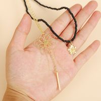 Handmade Rice Beads Three Sets Of Multi-layer Necklace Trend Weave Flower Pendant Jewelry Wholesale Nihaojewelry main image 3