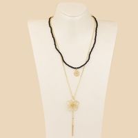 Handmade Rice Beads Three Sets Of Multi-layer Necklace Trend Weave Flower Pendant Jewelry Wholesale Nihaojewelry main image 4