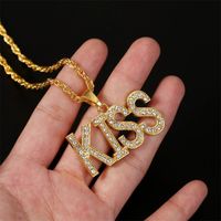 Hip-hop Bless Alphabet Hip-hop Necklace Trend Hip Hop Personality Pendant Jewelry Wholesale Nihaojewelry main image 3