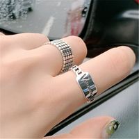 Retro Distressed Ring Irregular Letters Square Literary Cross Ring Wholesale Nihaojewelry main image 1