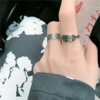 Retro Distressed Ring Irregular Letters Square Literary Cross Ring Wholesale Nihaojewelry main image 6