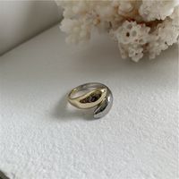 Fashion Water Drop Smooth Opening Adjustable Ring Cross Two-color Stitching Index Finger Ring Wholesale Nihaojewelry main image 4
