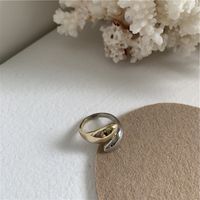 Fashion Water Drop Smooth Opening Adjustable Ring Cross Two-color Stitching Index Finger Ring Wholesale Nihaojewelry main image 5