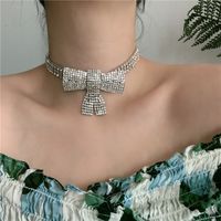 Fashion Full Diamond Geometric Bow Choker Necklace Exaggerated Clavicle Neck Chain Tide Wholesale Nihaojewelry main image 5