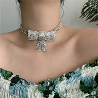 Fashion Full Diamond Geometric Bow Choker Necklace Exaggerated Clavicle Neck Chain Tide Wholesale Nihaojewelry main image 6