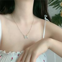 South Korea's New Jewelry Mori Women's Flash Diamond Butterfly Necklace Tide Neck Chain Clavicle Chain Wholesale Nihaojewelry main image 5