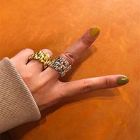 Fashion Metal Braided Rings Women Striped Hollow Ring Vintage Style Ring Wholesale Nihaojewelry main image 3
