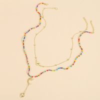 Long Bohemian Star Two Rice Bead Necklaces Trend Hand Woven Love Pendant Wholesale Nihaojewelry main image 1