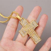 Übertriebene Mode Hip Hop Cross Strass Hip Hop Halskette Europäische Und Amerikanische Hip-hop-persönlichkeit Anhänger Schmuck main image 3