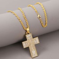 Exaggerated Fashion Cross Rhinestone Hip Hop Necklace Pendant Jewelry Wholesale Nihaojewelry main image 4