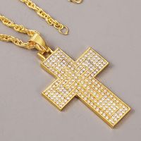 Exaggerated Fashion Cross Rhinestone Hip Hop Necklace Pendant Jewelry Wholesale Nihaojewelry main image 5