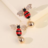 Hot Sales New Symmetrical Earrings Bee Pearl Earrings Ear Jewelry Insect Earrings Korea Wholesale Nihaojewelry main image 6