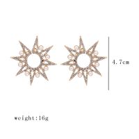 New Rhinestone Stars Snowflake Pearl Earrings Exaggerated Large Earrings Wholesale Nihaojewelry main image 6