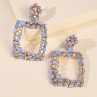 Geometric Stained Glass Diamond Hollow Earrings Long Earrings With Accessories Wholesale Nihaojewelry main image 6