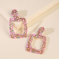 Geometric Stained Glass Diamond Hollow Earrings Long Earrings With Accessories Wholesale Nihaojewelry main image 5