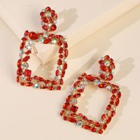 Geometric Stained Glass Diamond Hollow Earrings Long Earrings With Accessories Wholesale Nihaojewelry main image 4