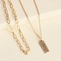 Fashion Simple English Square Brand Multi-layer Suit Necklace Wholesale Nihaojewelry main image 1