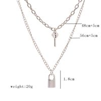 Retro New Alloy Key Lock Core Multi-layer Two-piece Necklace Hot Selling Wholesale Nihaojewelry main image 6