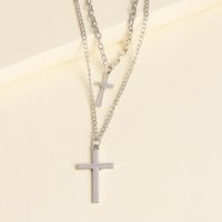 Bohemian Retro New Alloy Cross Multi-layer Necklace Two-layer Chain Set Wholesale Nihaojewelry main image 1
