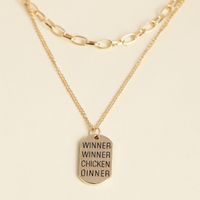 Fashion Jewelry Street Shooting Fashion Simple English Square Brand Multi-layer Suit Necklace Wholesale Nihaojewelry main image 2