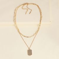 Fashion Jewelry Street Shooting Fashion Simple English Square Brand Multi-layer Suit Necklace Wholesale Nihaojewelry main image 3