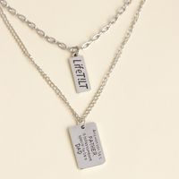 Retro New Alloy Square Brand English Multi-layer Two-piece Necklace Item Hot Wholesale Nihaojewelry main image 4