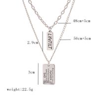 Retro New Alloy Square Brand English Multi-layer Two-piece Necklace Item Hot Wholesale Nihaojewelry main image 6