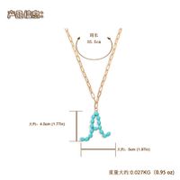 Étoile Sauvage Perle Lettre Long Pendentif Collier Simple Turquoise Perles Rondes Accessoires À La Mode En Gros Nihaojewelry main image 6