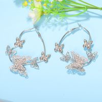 Fashion Retro Butterfly Shaped Earrings Three-dimensional Hollow Diamond Mesh Earrings Wholesale Nihaojewelry main image 1