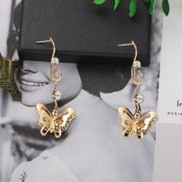 Europäische Und Amerikanische Persönlichkeit Hohle Schmetterlings Ohrringe Mehr Schicht Ige Übertriebene Lange Einfache Ohrringe Mode Drei Dimensionale All-match-ohrringe main image 5